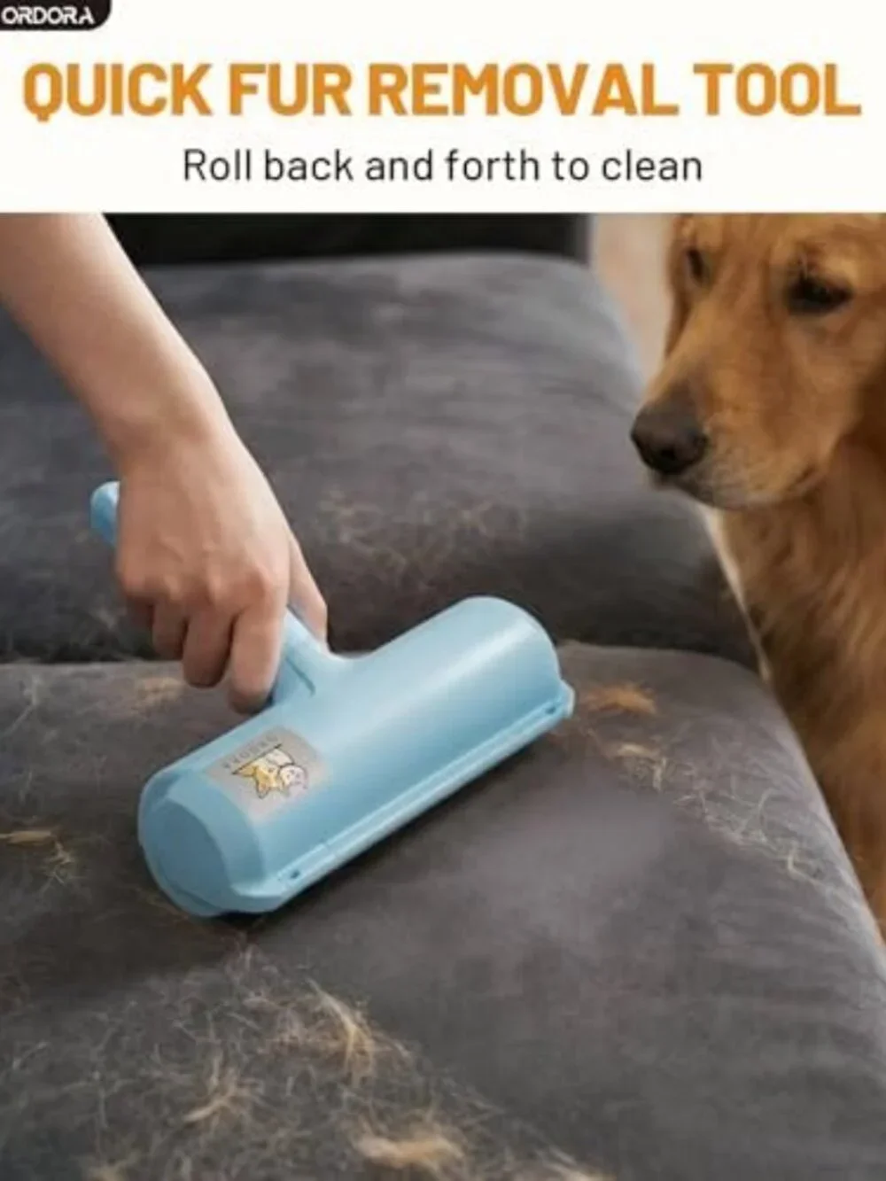 Reusable Pet Hair Remover Roller - Lint Roller for Dog & Cat Hair, Easy Clean